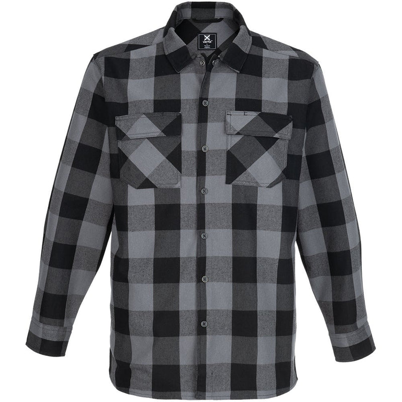 Vertx Men's Last Line Stretch Flannel | MARSHLAND GREY PLAID | VTX1535