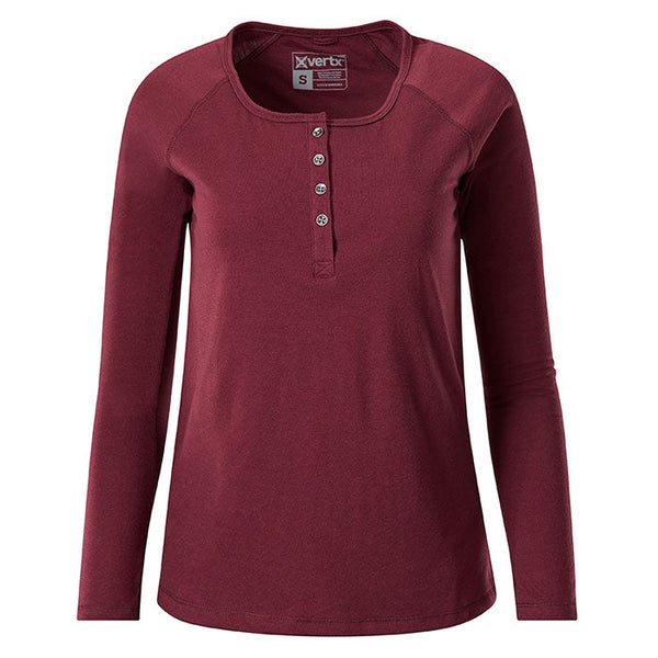 Uniform Works Canada Vertx Women's Collins Henley | WARM WINE | VTX7015