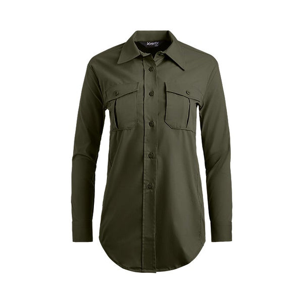 Uniform Works Canada Vertx Women's Fusion Flex Shirt - LS | OD GREEN | VTX8240W